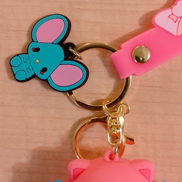 🆕 Sanrio My Melody Bear Suit Figurine Keychain Bag Clip - Picture 3 of 10